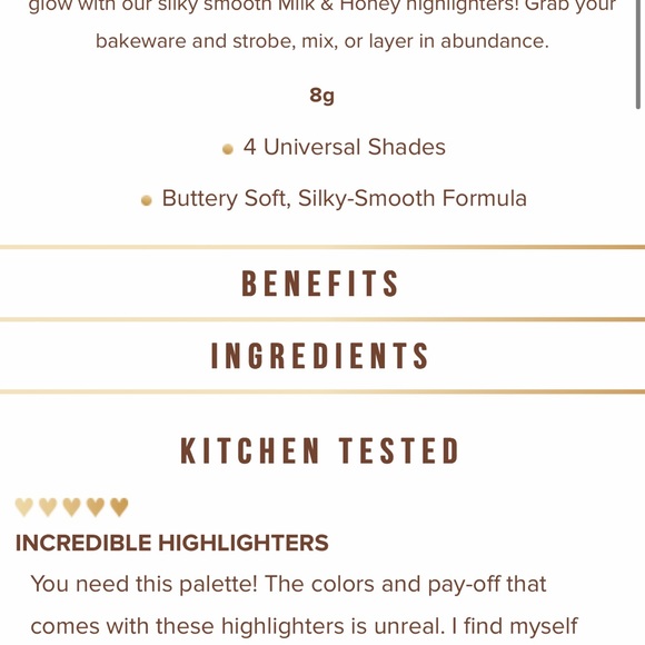 BEAUTY BAKERIE MILK & HONEY HIGHLIGHTER - Picture 4 of 6